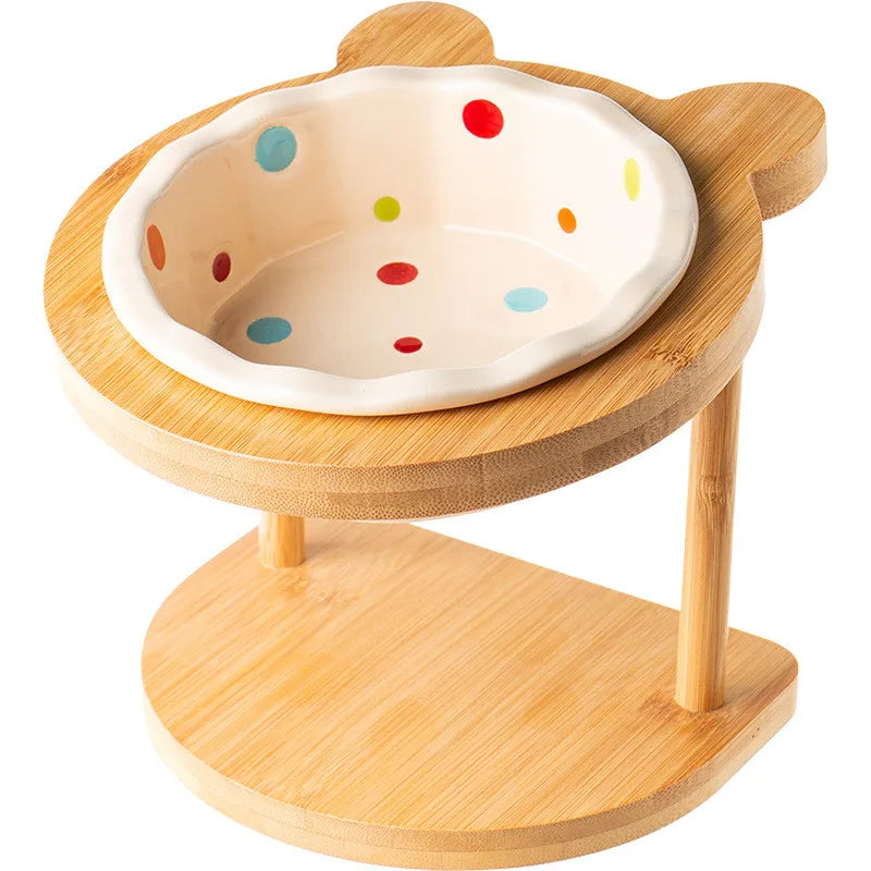 Raised Bowl Food & Water Feeder Stand