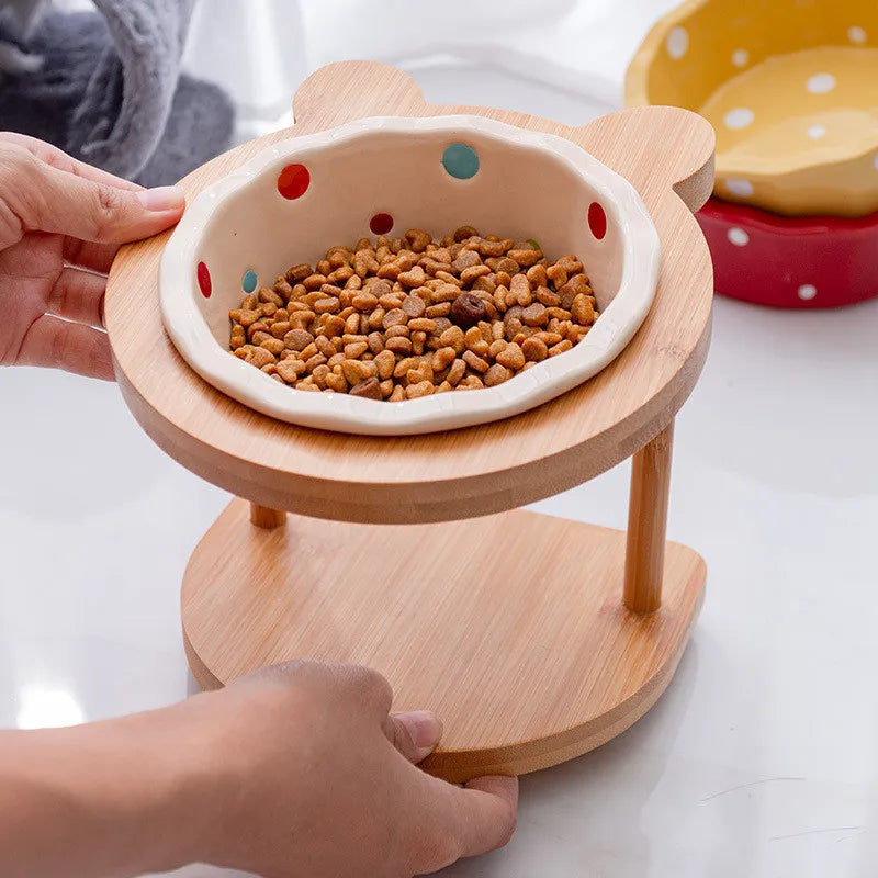 Raised Bowl Food & Water Feeder Stand