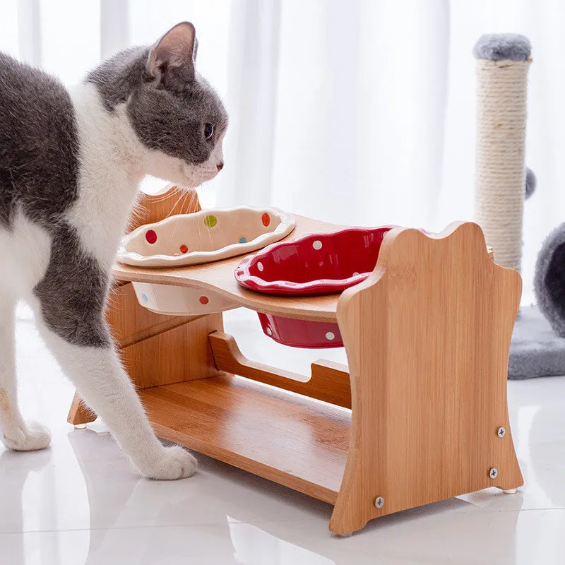 Raised Bowl Food & Water Feeder Stand