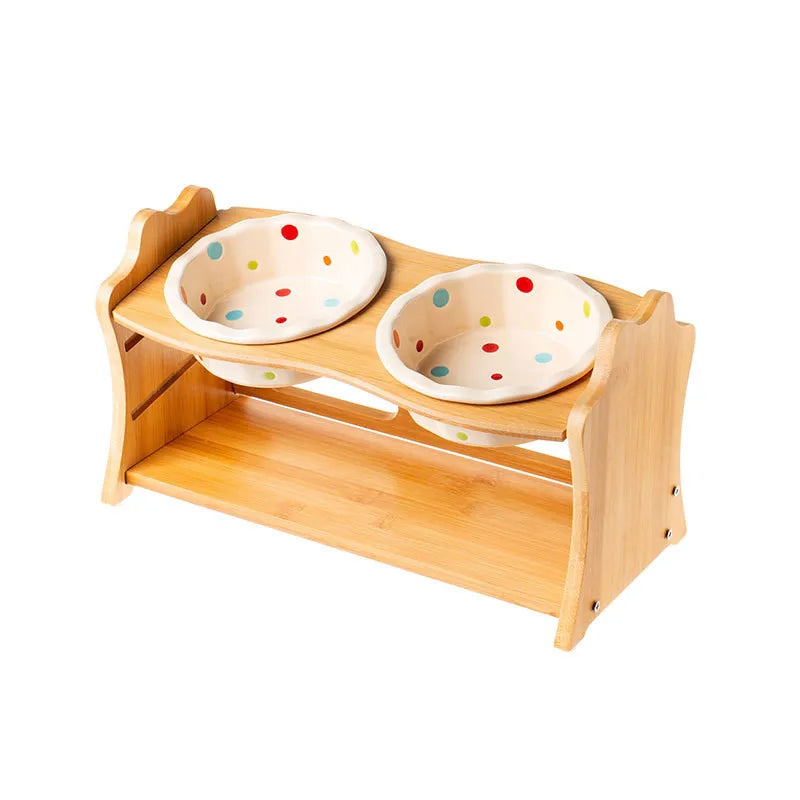 Raised Bowl Food & Water Feeder Stand