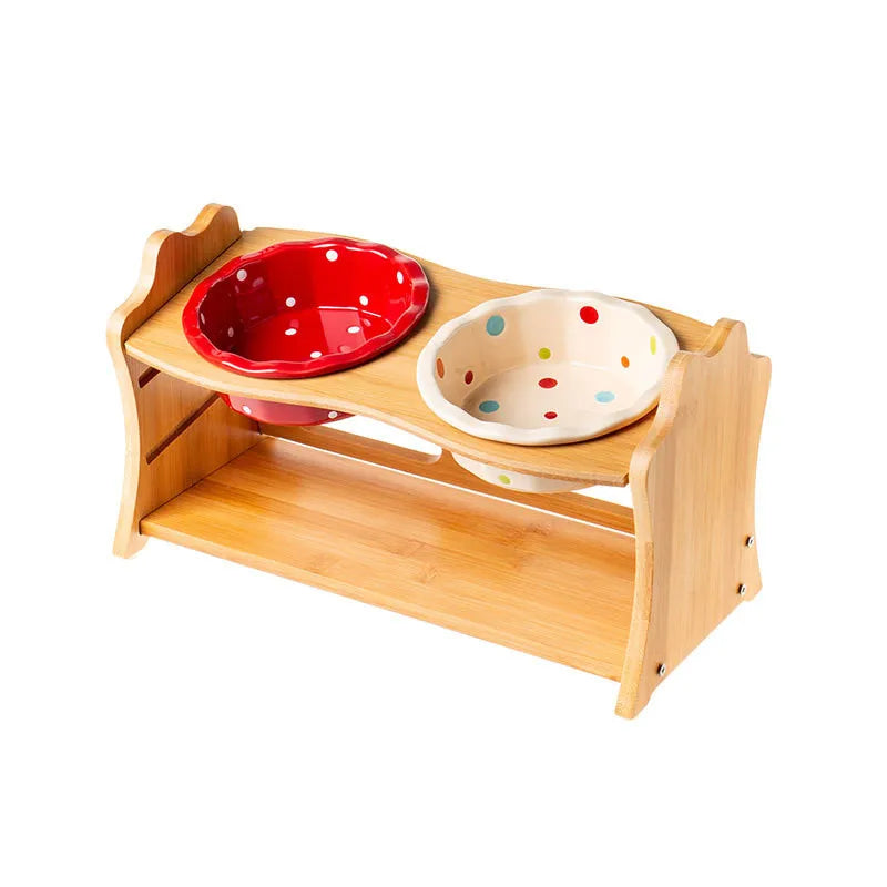 Raised Bowl Food & Water Feeder Stand