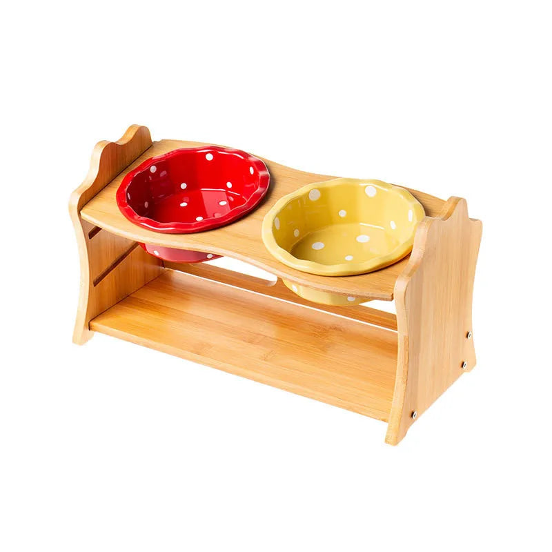 Raised Bowl Food & Water Feeder Stand