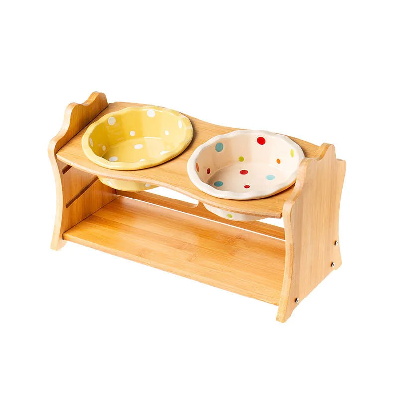 Raised Bowl Food & Water Feeder Stand